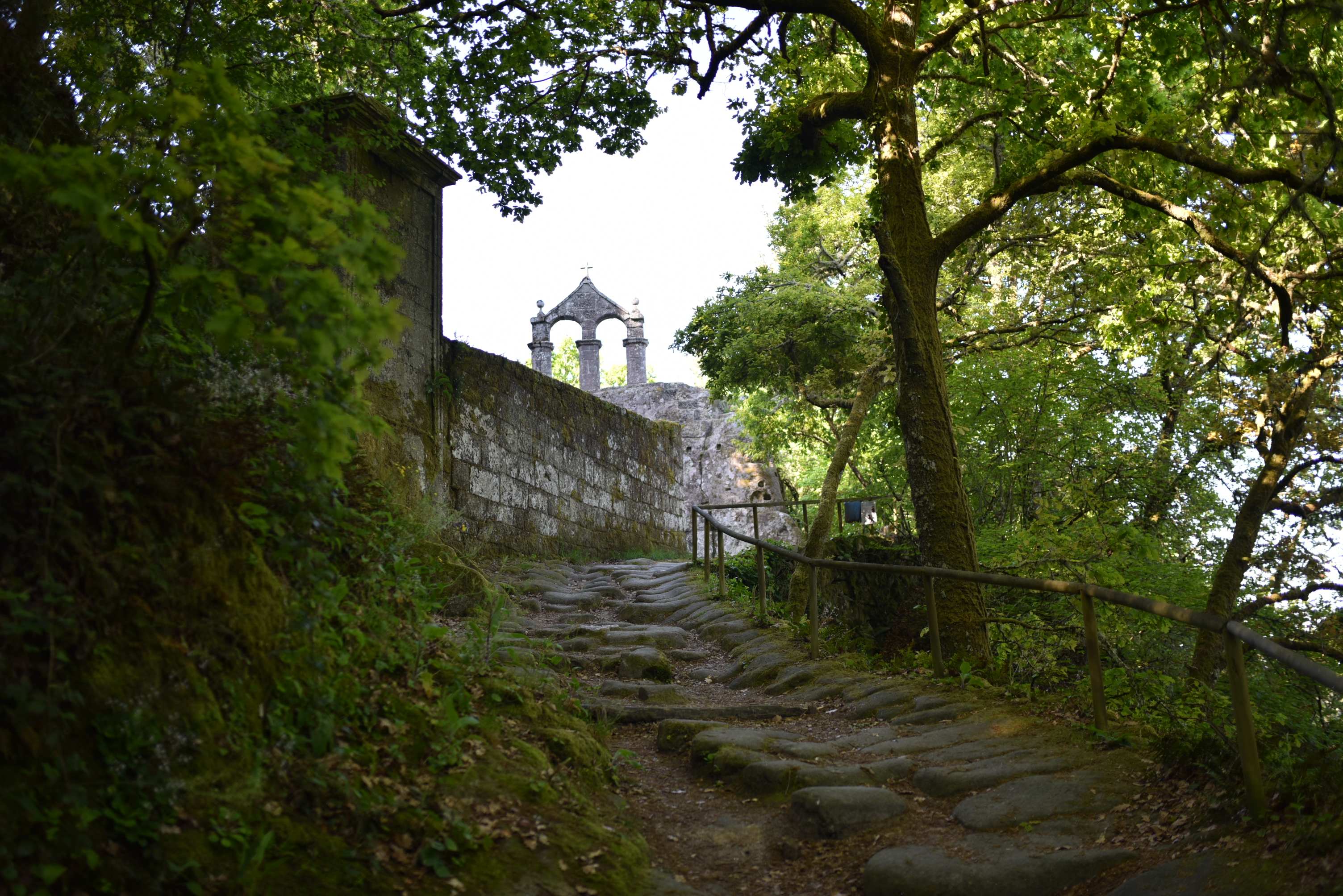 Approach through rock and trees at San Pedro de Rocas